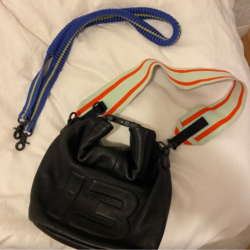 Puma Black and Blue Shoulder Bag with Textured Design